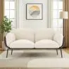 Buy 2-Seater Sofa - Upholstered in Bouclé Fabric - Greda White 61022 - prices