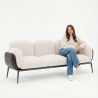 Buy 3-Seater Sofa - Upholstered in Bouclé Fabric - Greda White 61024 at MyFaktory