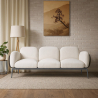 Buy 3-Seater Sofa - Upholstered in Bouclé Fabric - Greda White 61024 - prices