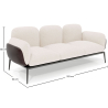 Buy 3-Seater Sofa - Upholstered in Bouclé Fabric - Greda White 61024 with a guarantee