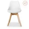 Buy Set of 2 Brielle Scandinavian design chair with cushion - Matt White 58740 - in the EU