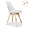 Buy Set of 2 Brielle Scandinavian design chair with cushion - Matt White 58740 - prices
