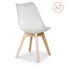 Buy Set of 2 Brielle Scandinavian design chair with cushion - Matt White 58740 in the Europe
