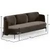 Buy Three-seat Sofa - Velvet Upholstery - Balga Taupe 61026 - in the EU