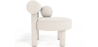 Buy Armchair - Upholstered in Bouclé - Fera White 60697 in the Europe