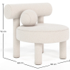 Buy Armchair - Upholstered in Bouclé - Fera White 60697 with a guarantee