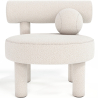 Buy Armchair - Upholstered in Bouclé - Fera White 60697 - in the EU