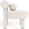 Buy Armchair - Upholstered in Bouclé - Fera White 60697 at MyFaktory