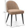 Buy Dining Chair - Upholstered in Velvet - Percin Cream 61050 with a guarantee