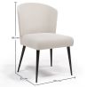 Buy Dining Chair - Upholstered in Bouclé Fabric - Yerne White 61053 with a guarantee