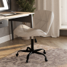Buy Office chair upholstered in Bouclé fabric - Winka Black Frame White 61055 in the Europe
