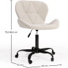 Buy Office chair upholstered in Bouclé fabric - Winka Black Frame White 61055 - in the EU