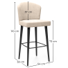Buy Velvet Bar Stool - Modern and Premium Design for Restaurants, Hotels, and Homes - Luxe White 61585 - in the EU