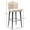 Buy Velvet Bar Stool - Modern and Premium Design for Restaurants, Hotels, and Homes - Luxe White 61585 home delivery