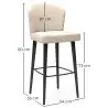 Buy Velvet Bar Stool - Modern and Premium Design for Restaurants, Hotels, and Homes - Luxe White 61585 with a guarantee