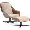 Buy Contemporary Upholstered Design Armchair with Footrest - Aletha White 61066 home delivery