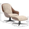 Buy Contemporary Upholstered Design Armchair with Footrest - Aletha White 61066 - in the EU