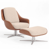 Buy Contemporary Upholstered Design Armchair with Footrest - Aletha White 61066 - in the EU