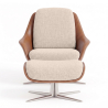 Buy Contemporary Upholstered Design Armchair with Footrest - Aletha White 61066 in the Europe