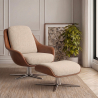 Buy Contemporary Upholstered Design Armchair with Footrest - Aletha White 61066 - prices