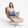 Buy Contemporary Upholstered Design Armchair with Footrest - Aletha White 61066 at MyFaktory