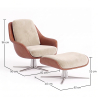 Buy Contemporary Upholstered Design Armchair with Footrest - Aletha White 61066 - prices