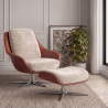Buy Contemporary Upholstered Design Armchair with Footrest - Aletha White 61066 - prices