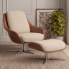 Buy Contemporary Upholstered Design Armchair with Footrest - Aletha White 61066 in the Europe