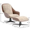 Buy Contemporary Upholstered Design Armchair with Footrest - Aletha White 61066 home delivery