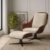 Buy Contemporary Upholstered Design Armchair with Footrest - Aletha White 61066 - prices