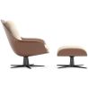 Buy Contemporary Upholstered Design Armchair with Footrest - Aletha White 61066 in the Europe