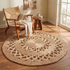 Buy Round Jute Rug - Boho Bali - 100 CM - Nylah Natural 61083 with a guarantee