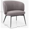 Buy Curved Design Upholstered Armchair Contemporary Style - Opreh Dark grey 61100 home delivery
