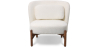 Buy Bouclé Fabric and Wood Armchair - Ebbe White 61135 - prices