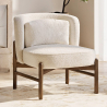 Buy Bouclé Fabric and Wood Armchair - Ebbe White 61135 with a guarantee