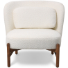 Buy Bouclé Fabric and Wood Armchair - Ebbe White 61135 - in the EU