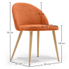 Buy Dining Chair - Upholstered in Velvet - Backrest with Pattern - Bennett Reddish orange 61146 - prices