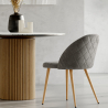 Buy Dining Chair - Upholstered in Velvet - Backrest with Pattern - Bennett Reddish orange 61146 in the Europe