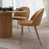 Buy Dining Chair - Upholstered in Velvet - Backrest with Pattern - Bennett Reddish orange 61146 with a guarantee