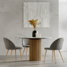 Buy Dining Chair - Upholstered in Velvet - Backrest with Pattern - Bennett Reddish orange 61146 - prices