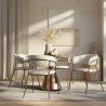 Buy Dining chair - Upholstered in Bouclé Fabric - Lona White 61148 - prices