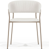 Buy Dining chair - Upholstered in Bouclé Fabric - Lona White 61148 - in the EU