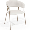 Buy Dining chair - Upholstered in Bouclé Fabric - Lona White 61148 home delivery
