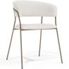 Buy Dining chair - Upholstered in Bouclé Fabric - Lona White 61148 at MyFaktory