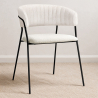 Buy Dining chair - Upholstered in Bouclé Fabric - Lona White 61149 - prices