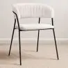 Buy Dining chair - Upholstered in Bouclé Fabric - Lona White 61149 - prices