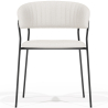 Buy Dining chair - Upholstered in Bouclé Fabric - Lona White 61149 - in the EU