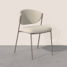Buy Dining chair - Upholstered in Bouclé Fabric - Vara White 61150 at MyFaktory