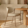 Buy Dining chair - Upholstered in Bouclé Fabric - Vara White 61150 in the Europe