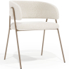 Buy Dining chair - Upholstered in Bouclé Fabric - Manar White 61152 home delivery